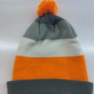 Orange, Gray, & white beanie